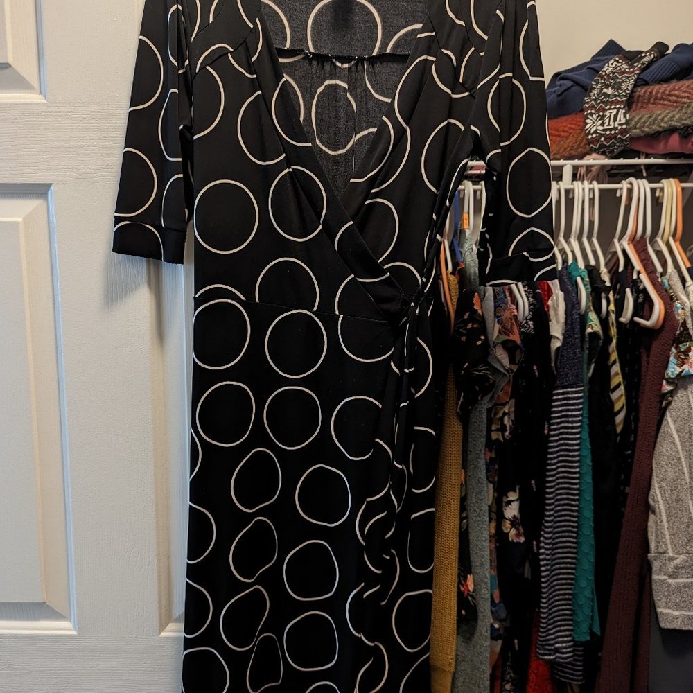 Merona Women's Dress Size Small Black with Geometric Print